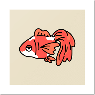 Cute Goldfish illustration Posters and Art